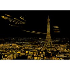 ARTJOY 划痕夜景圖案 28.5 x 40.5cm, 巴黎埃菲爾鐵塔夜景