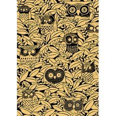 ARTJOY 織物風格刮刮夜景 金蔥 285x405mm, 貓頭鷹森林, 1個