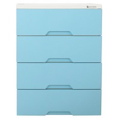 보노하우스 국내 제조 모던플러스 화이트 오크상판 서랍장, 라이트블루, 4단