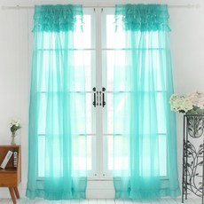 Rainbow House 抓皺雪紡窗簾, 薄荷綠