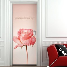 꾸밈 현관문시트지, 여리한한송이꽃, 100 x 210 cm