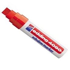 edding 方頭玻璃彩繪麥克筆 e-4090, 1個, 紅色的