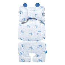 baby muffin 推車涼感坐墊, 藍色 企鵝款