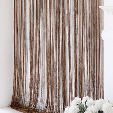 코지샵 스트링 럭셔리 실 커튼, 골드 다크 브라운