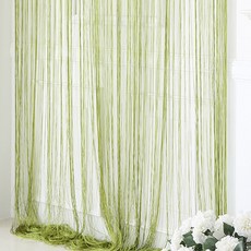 코지샵 스트링 네츄럴 실커튼 1장, 올리브