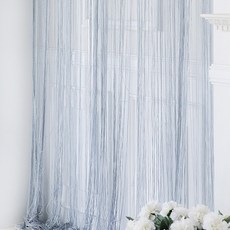코지샵 스트링 럭셔리 실 커튼, 실버 라이트 그레이