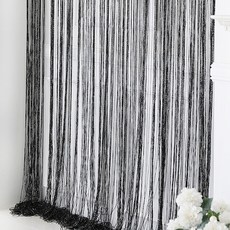 코지샵 스트링 럭셔리 실 커튼, 실버 블랙