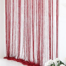 코지샵 스트링 네츄럴 실커튼 1장, 다크 레드