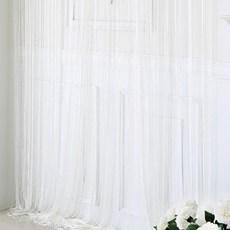 코지샵 스트링 네츄럴 실커튼 1장, 화이트