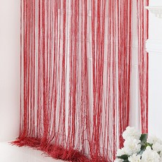 코지샵 스트링 럭셔리 실 커튼, 실버 레드