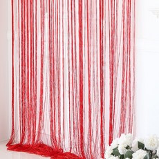 코지샵 스트링 네츄럴 실커튼 1장, 비비드 레드