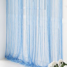 코지샵 스트링 네츄럴 실커튼 1장, 스카이 블루