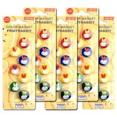 韓國 DASAN Fruits Rabbit 強力磁鐵夾 20 7入, 5個, 混合顏色