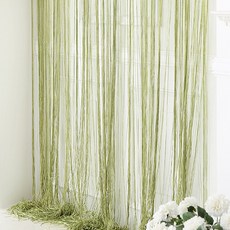 코지샵 스트링 럭셔리 실 커튼, 실버 그린