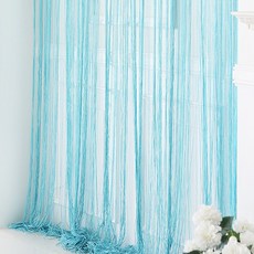 코지샵 스트링 럭셔리 실 커튼, 실버 블루