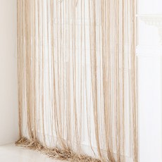 코지샵 스트링 네츄럴 실커튼 1장, 베이지