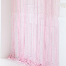 코지샵 스트링 스팽글 실 커튼, 스팽글 파스텔 핑크
