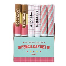 미소로 러블리 연필캡세트 1291 10 x 10 x 49 mm, 민트, 7개