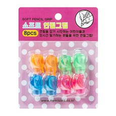 미소로 소프트 연필그립 1290 19mm x 23mm, 분홍, 7개