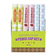 미소로 러블리 연필캡세트 1291 10 x 10 x 49 mm, 연두, 7개