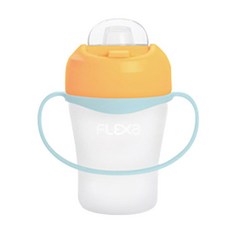 FLEXA 孩童2合1吸管杯, 橘色, 1個