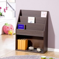 포메리트 스탠드 3단 전면 잡지꽂이, 월넛