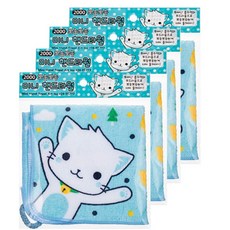 misoro 圖案印花手帕, 小貓款, 4入