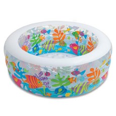 인텍스 58480 아쿠아리움 원형풀, 화이트+블루, 1개