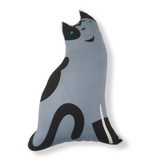 D.I.Y캣토이 캣닢 쿠션 완제품 랙돌 대, 블랙 패턴, 1개