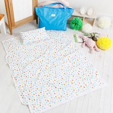 Coney Island 兒童涼感單層被睡墊蕎麥枕芯組 雨天款+收納袋