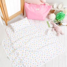 Coney Island 北歐風攜帶式涼感單層被睡墊蕎麥枕芯組 星星款, 1組