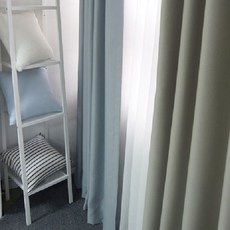 Maison Textile Bonjour 防焰遮光窗簾, 藍灰色