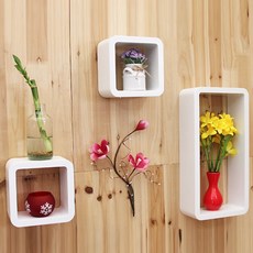 HAPPY WORLD 壁掛式方型置物架 3入, 1 個