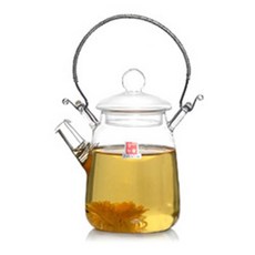 이우야오 바구니형 유리 티팟 차호, 혼합 색상, 200ml, 1개