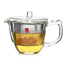 이우야오 머그형 일본식 유리 티팟 차호 250ml, 혼합 색상, 1개