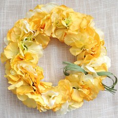 悸動之日 水彩黃色花圈, 繡球花, 1 個