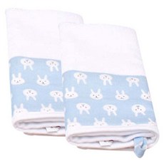 Apoa Room 兔子圖案廚房毛巾 2入, 藍色, 1組