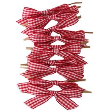 Tinapicnic 格紋蝴蝶結綁帶 30入, 紅色, 1 個