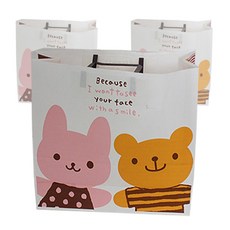 티나피크닉 토끼곰돌이쇼핑백 미니 3입, 혼합 색상, 1개