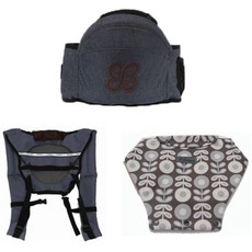 SINBII 2.5簡約孩童坐墊 深灰+雙肩揹帶 深灰+印花背部套, 1組
