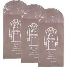 까사마루 논지퍼식 옷커버 코트용, 3개, 1개