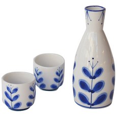 手繪兩色綠色水瓶組合, 1套, 玻璃水瓶 + 玻璃 2p