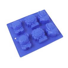 烘焙 動物大6孔矽膠模具, 單一顏色, 1個