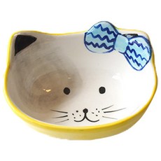 貓咪造型插畫兒童碗, 藍色, 1個