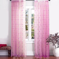 Nasan 花朵裝飾窗簾, 絨球紫