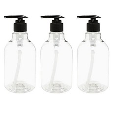 Glassdomae 分裝空瓶 DN350 350ml+按壓頭, 透明色 黑色, 3瓶