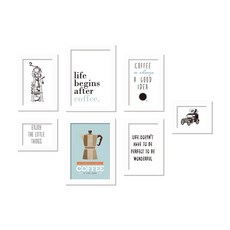 클라마 북유럽 미니액자 7종 세트 Coffee 화이트, 1개