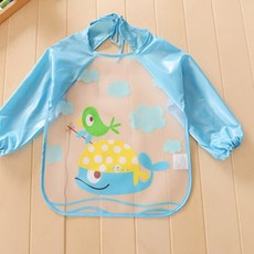 JOY MULTI 孩童防水圍兜, A 鯨魚小鳥款, 1入
