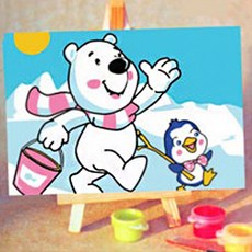 아이러브페인팅 DIY캔버스그리기, 1개, Z12 북극곰 펭귄