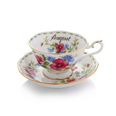 로얄알버트 POPPY + CORNFLOWER TEA CUP + SAUCER(AVON) 8월, 1개, 1세트